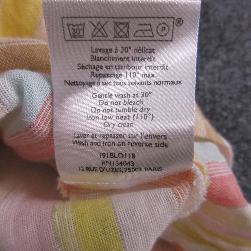 Sezane Tank Top Womens 42 Multicolor Stripe Tie Strap Button Back‎ Camisole Soft - Picture 3 of 7